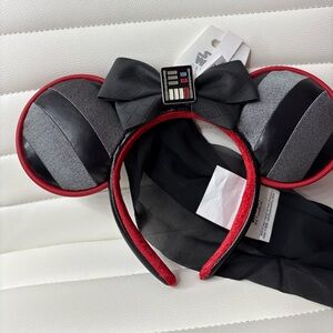 Darth Vader Inspired Minnie Ears Headband in Black & Red
